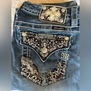 Jean Bootcut Miss Me Bling Strass - Taille 26x31 - Occasion Très Bon État